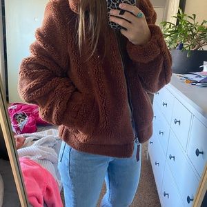 Brown GAP teddy jacket. Size small. In perfect condition.
